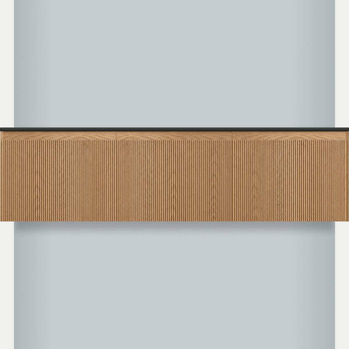 Modular Fluted Oak Vanity Cabinet 1800 mm - Square Ends - OZ-MF-1800-SQ-600-600-600