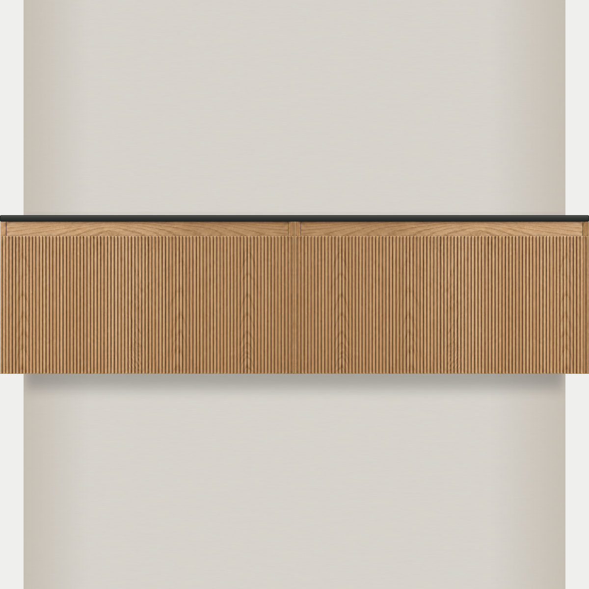 Modular Fluted Oak Vanity Cabinet 1800 mm - Square Ends - OZ-MF-1800-SQ-900-900