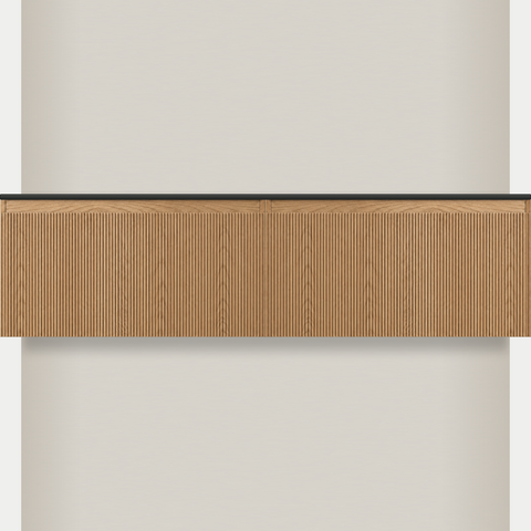 Modular Fluted Oak Vanity Cabinet 1800 mm - Square Ends - OZ-MF-1800-SQ-900-900