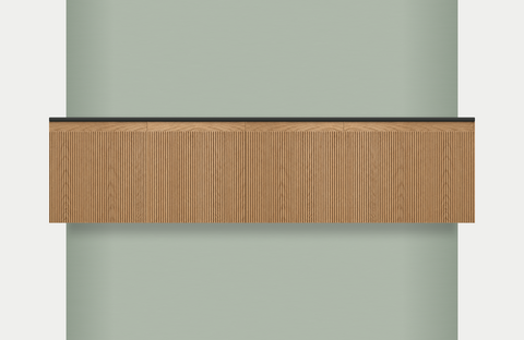 Modular Fluted Oak Vanity Cabinet 1950 mm - Square Ends, modules 450 + 450 + 450 + 600 mm