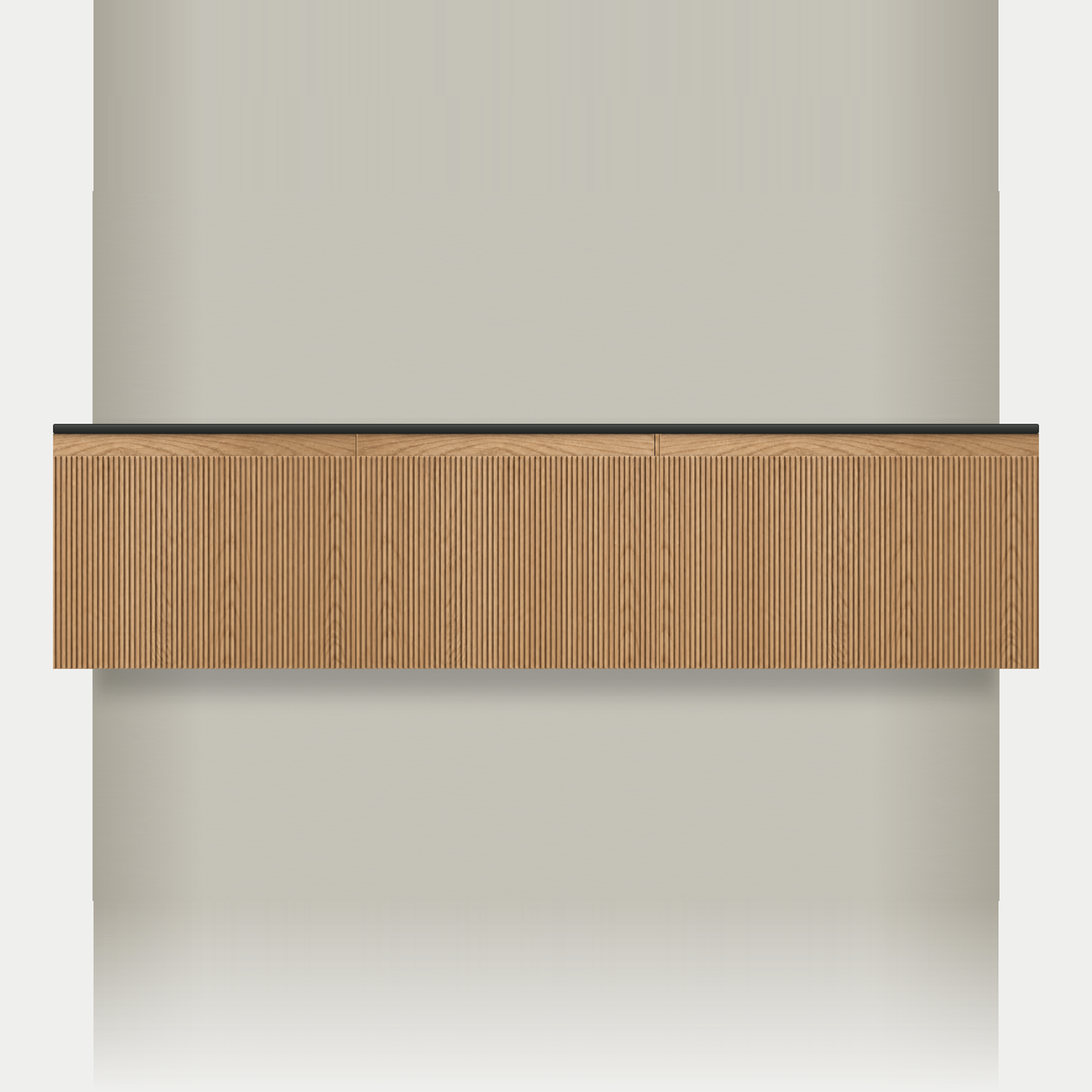 Modular Fluted Oak Vanity Cabinet 1950 mm - Square Ends - OZ-MF-1950-SQ-600-600-750