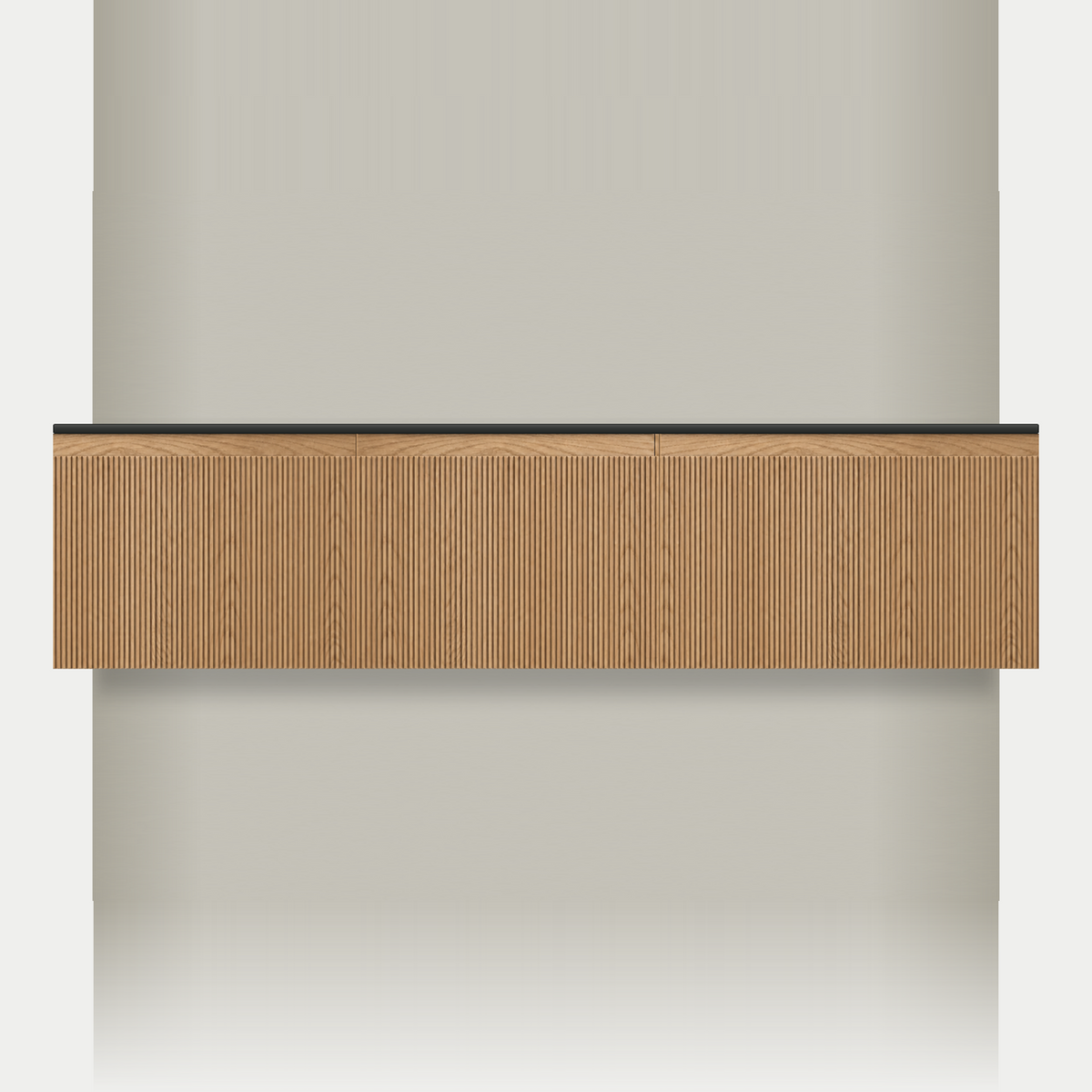 Modular Fluted Oak Vanity Cabinet 1950 mm - Square Ends - OZ-MF-1950-SQ-600-600-750