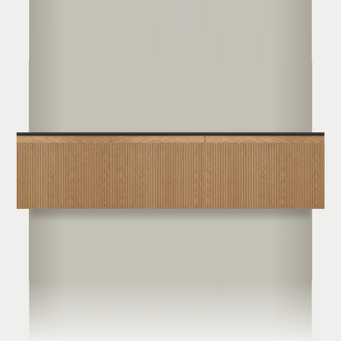 Modular Fluted Oak Vanity Cabinet 1950 mm - Square Ends - OZ-MF-1950-SQ-600-600-750