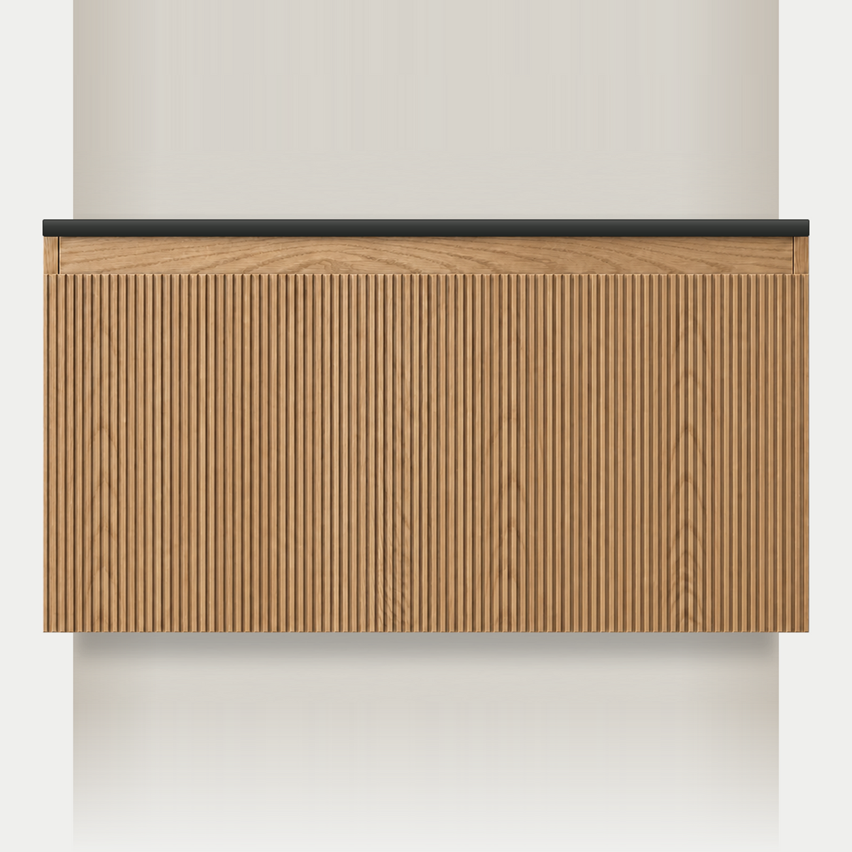 Modular Fluted Oak Vanity Cabinet 900 mm - Square Ends - OZ-MF-900-SQ-900