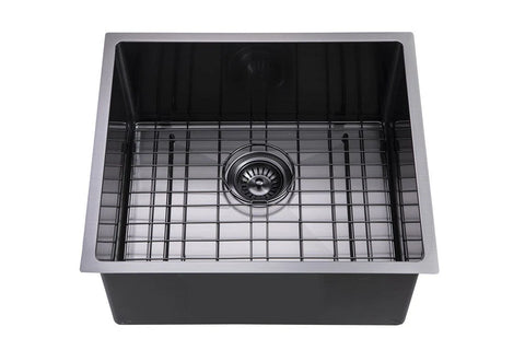 500*440*230MM GUN METAL GREY 304 S/S HAND-MADE SINGLE BOWL KITCHEN SINK WITH BOTTOME SINK GRID