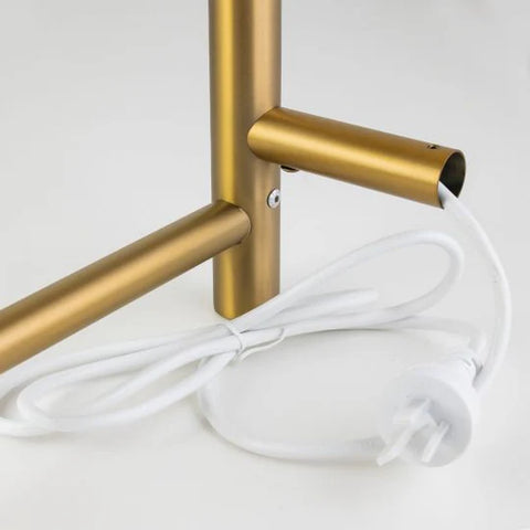 6 Bars Round Brushed Yellow Gold Electric Heated Towel Rack