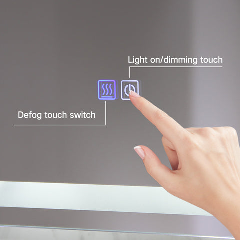 Time and Temp display, 1000x700mm Rectangle Frameless Backlit Led Mirror Bathroom Vanity Mirror