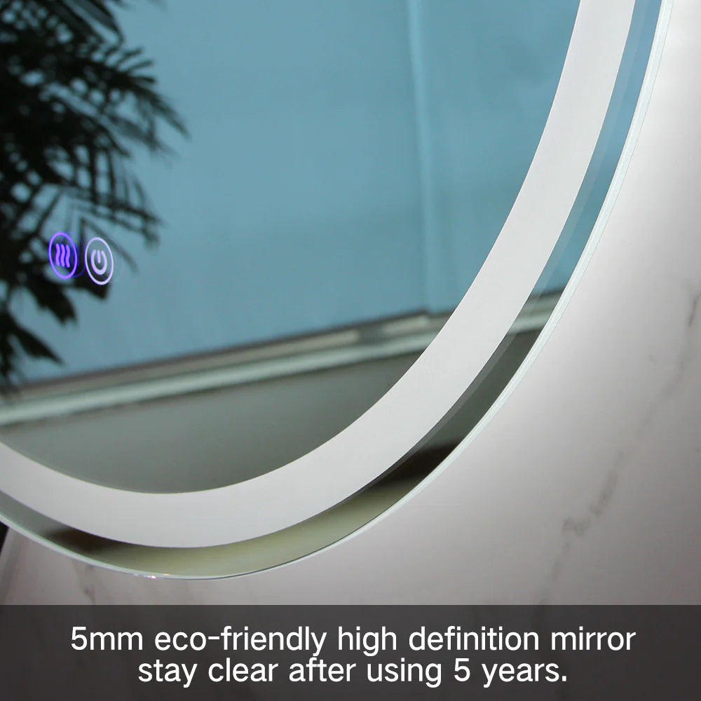 500x800mm Motion Sensor Switch Arch Shape Black Frame Backlit Led Bathroom Mirror