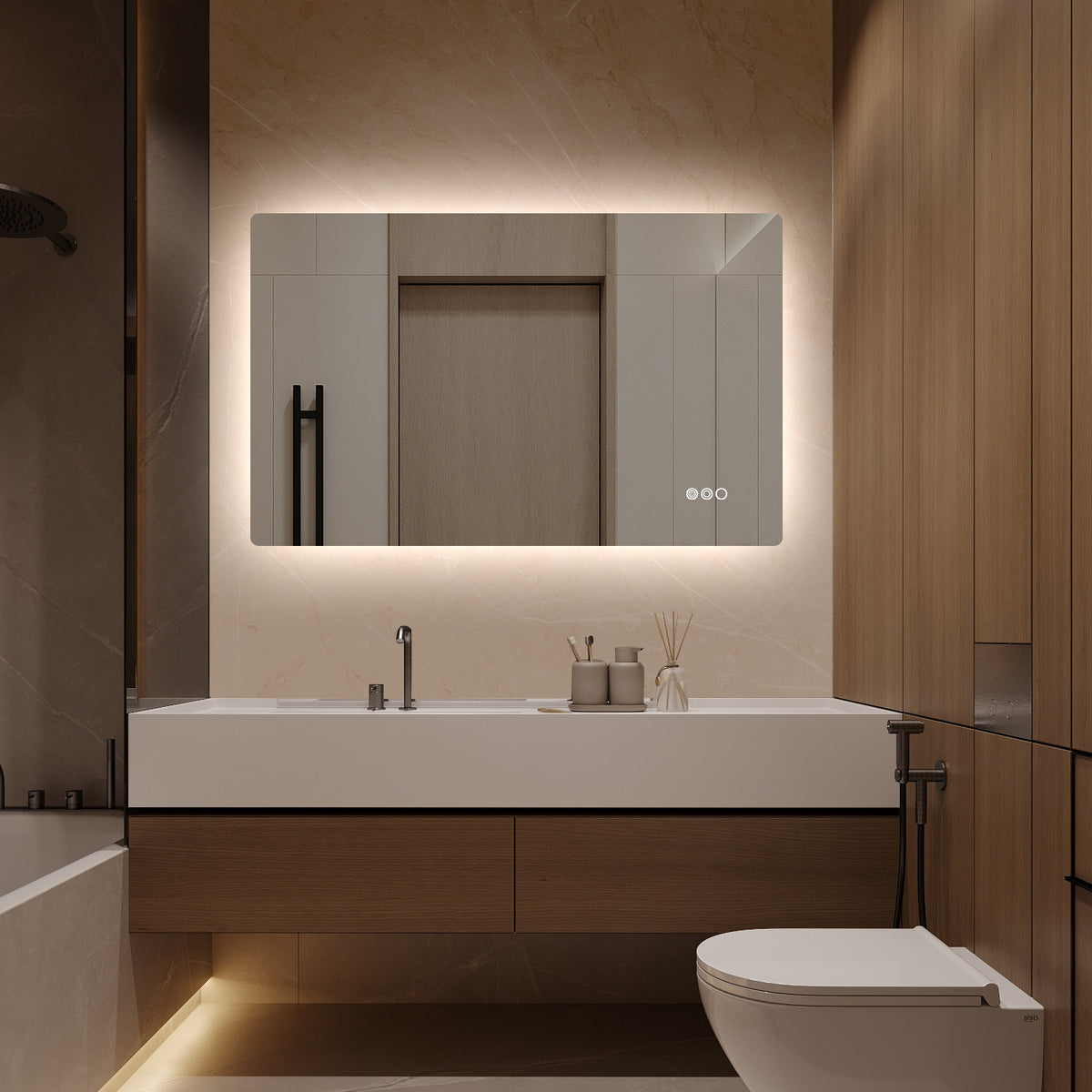 1200x750mm Motion Sensor Switch Rectangle Frameless Backlit Led Mirror Bathroom Vanity Mirror