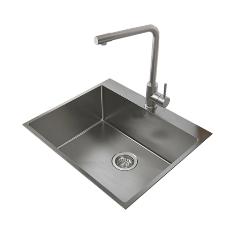 316 Stainless steel kitchen sink 580*500*250  single bowl top mount tap hole