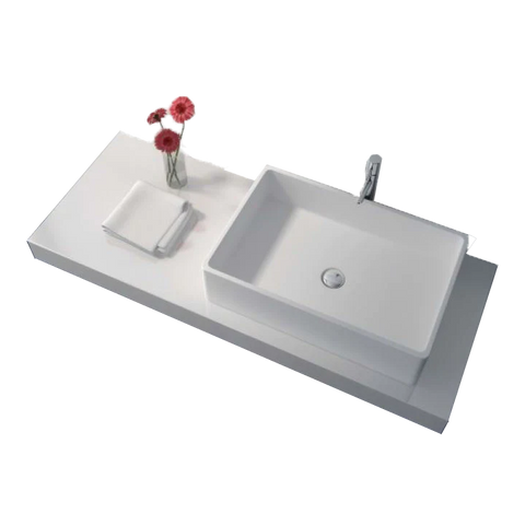 600*400*150 HAND WASH BASIN Vanity COUNTER TOP white solid surface for white bathroom
