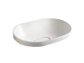 Semi drop in white porcelain basin 585*385*165mm