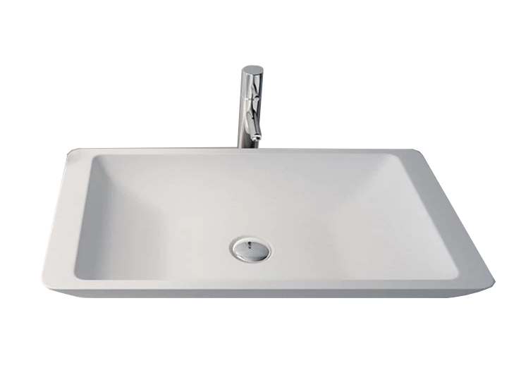Square Solid Surface Basin 585*340*90mm for white bathroom