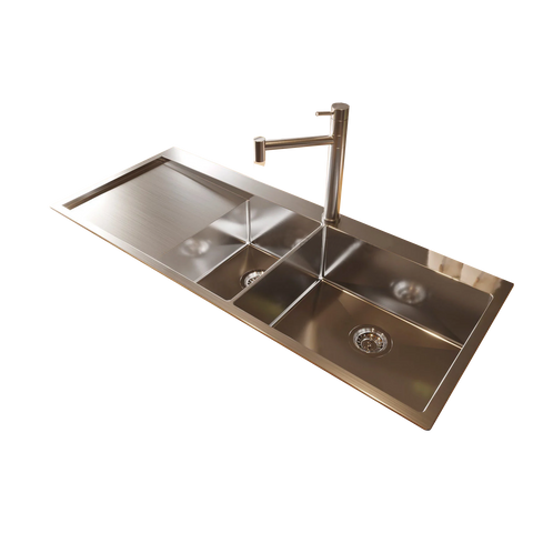 1200*500*220 Stainless steel kitchen sink 1 3-4 Bowls top mount drop in
