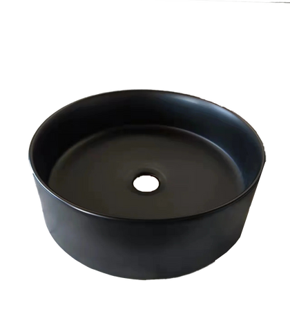 Gloss White-Matt White-Matt Black 360mm dia Super Slim Edge Round HAND WASH BASIN Vanity sink COUNTER TOP