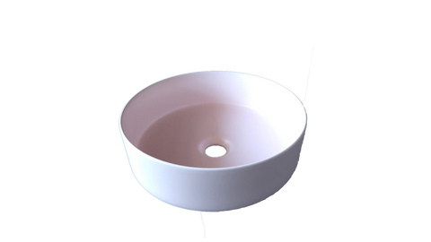 360*360*120 Matt Light Pink Round Above Counter Top Porcelain Basin Bathroom
