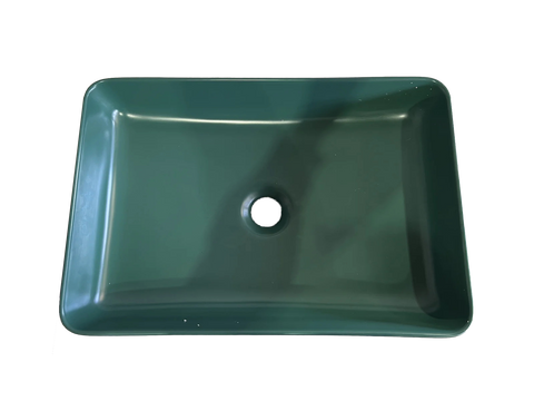 Matt Dark Green 505*340*110 Slim Edge Above Counter top Porcelain Basin Bathroom