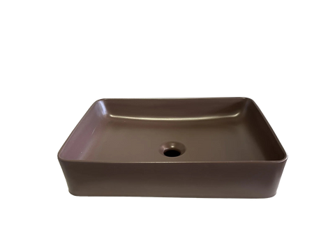 Matt Chocolate Brown 505*340*110 Slim Edge Above Counter top Porcelain Basin Bathroom
