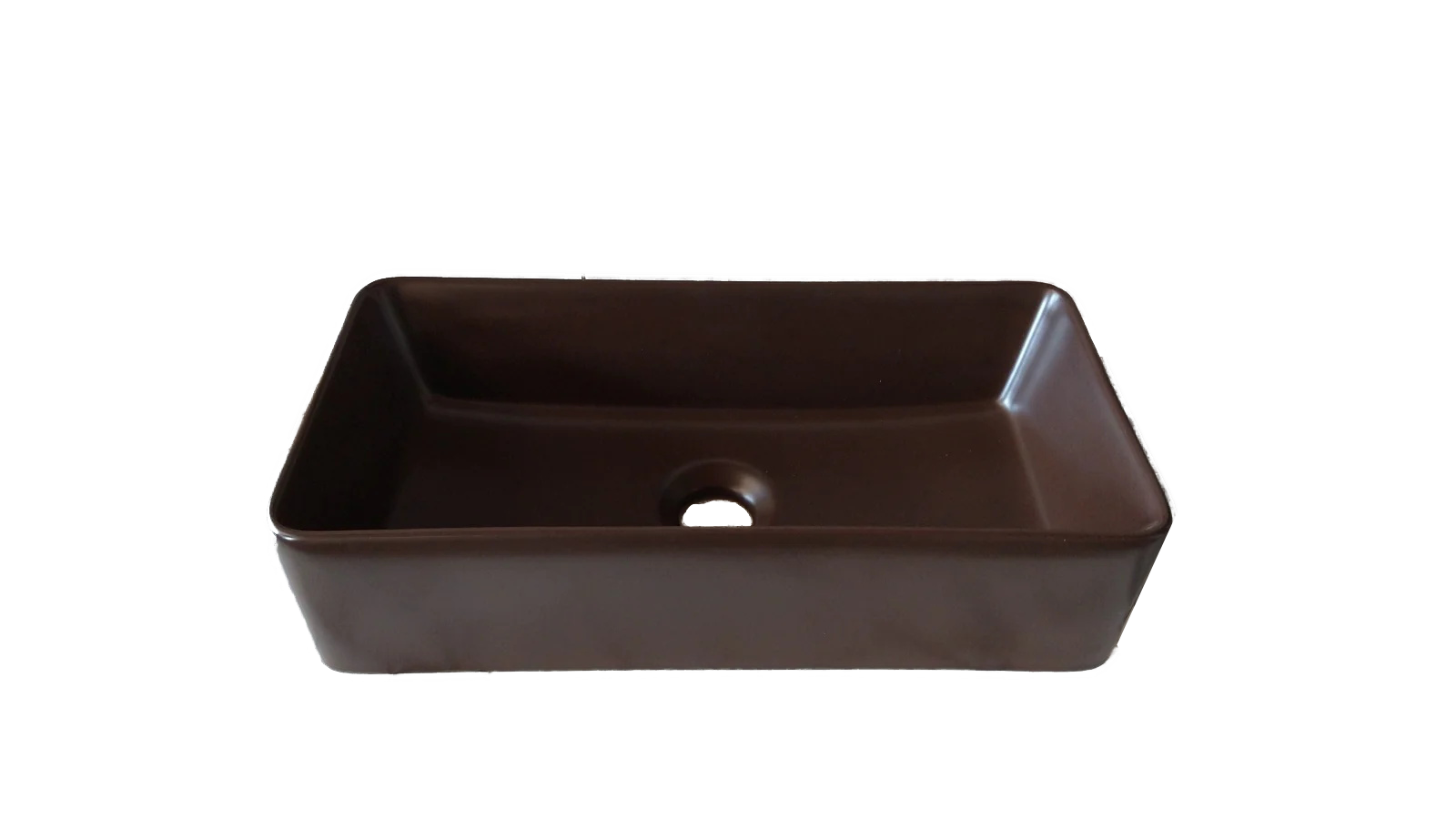 Matt Chocolate Brown 470*230*120 Slim Edge Above Counter top Porcelain Basin Bathroom