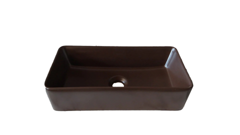 Matt Chocolate Brown 470*230*120 Slim Edge Above Counter top Porcelain Basin Bathroom