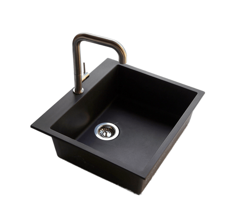 Black Cube quartz stone laundry trough kitchen sink tap faucet