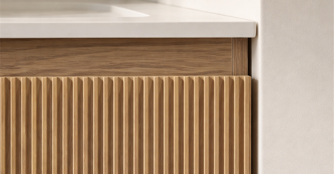 Modular Fluted Oak Vanity Cabinet 900 mm - Square Ends product image 3