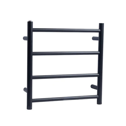 4 Bars Matte Black Round Electric Heated Towel Rack