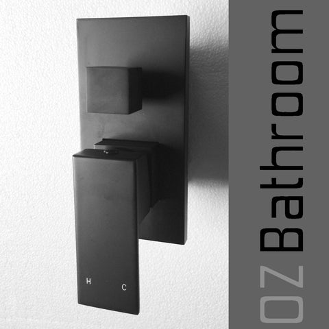 Bathroom Wall Black brass wall shower mixer diverter square