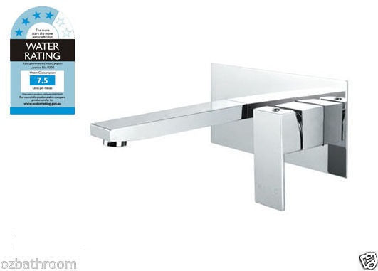 wall mount spout mixer with plate chrome/black basin bathroom faucet vanity