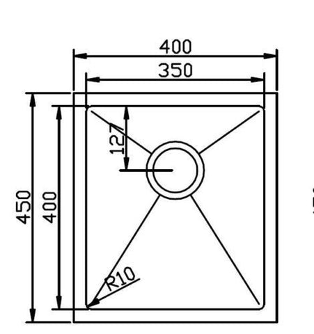 SS304 Stainless Steel Kitchen Sink 400*450*220