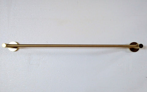 Brushed Gold Round 600mm Towel Rail Rack Toilet Paper Roll Holder Robe Hook