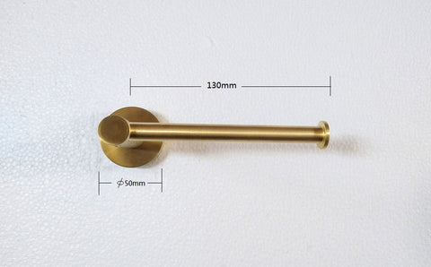 Brushed Gold Round 600mm Towel Rail Rack Toilet Paper Roll Holder Robe Hook