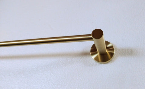 Brushed Gold Round 600mm Towel Rail Rack Toilet Paper Roll Holder Robe Hook