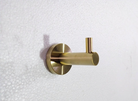 Brushed Gold Round 600mm Towel Rail Rack Toilet Paper Roll Holder Robe Hook