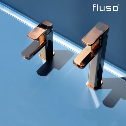 Polished Rose Gold Basin Mixer Tap for Bathroom basin