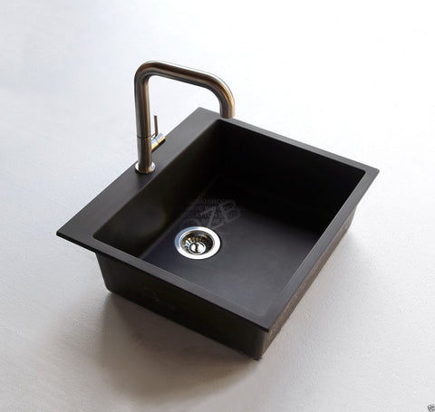 Black Cube quartz stone laundry trough kitchen sink tap faucet