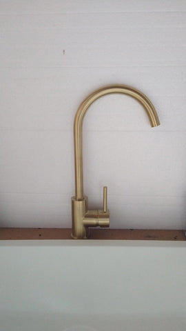 Brushed gold kitchen sink mixer SOLID BRASS Watermark SWIVEL TAP FAUCET