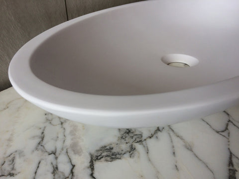 695*395*105 SOLID SURFACE Oval HAND WASH BASIN Vanity sink COUNTER TOP