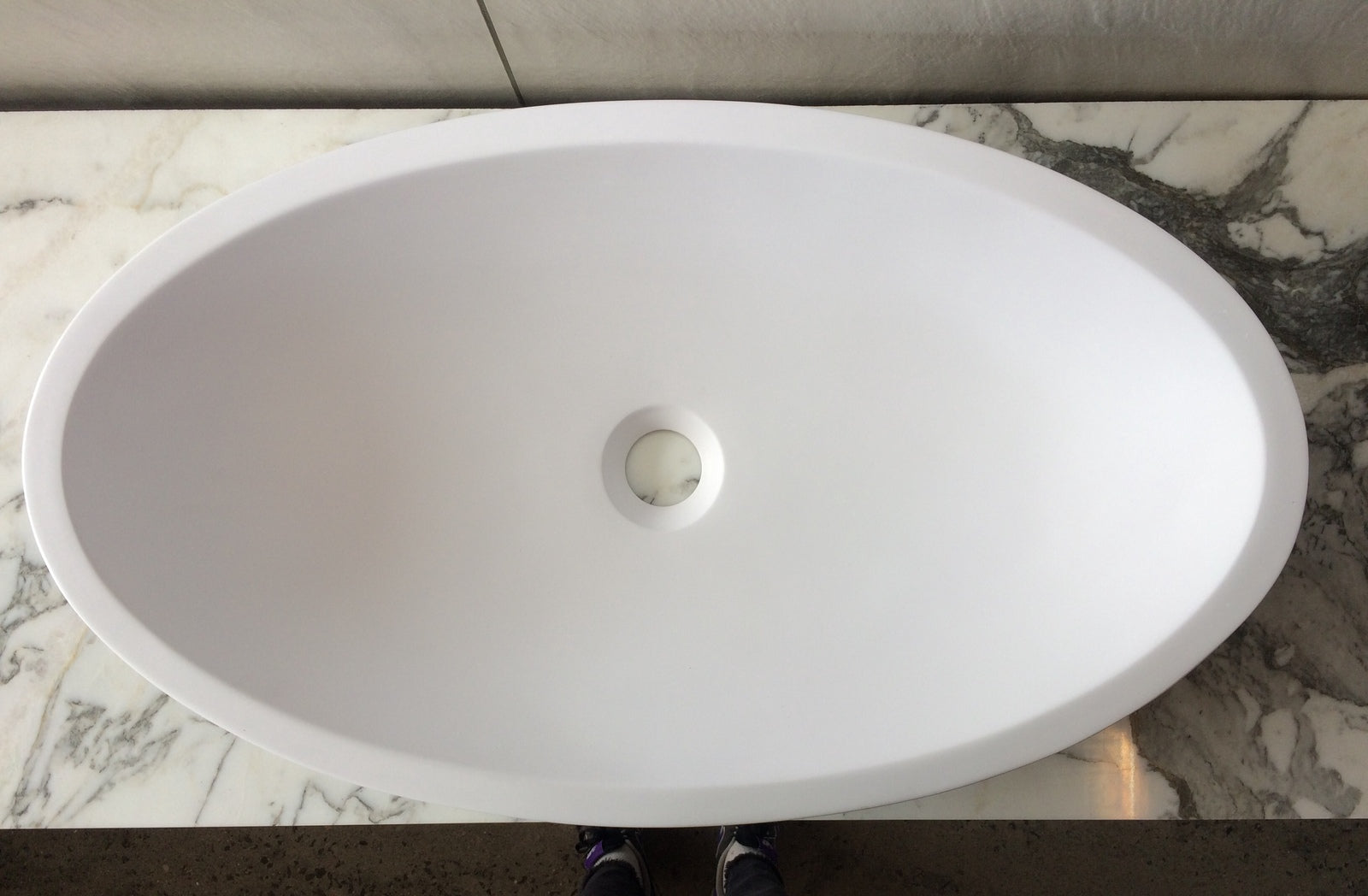 695*395*105 SOLID SURFACE Oval HAND WASH BASIN Vanity sink COUNTER TOP