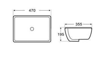 Square Ceramic Basin 470*355*195