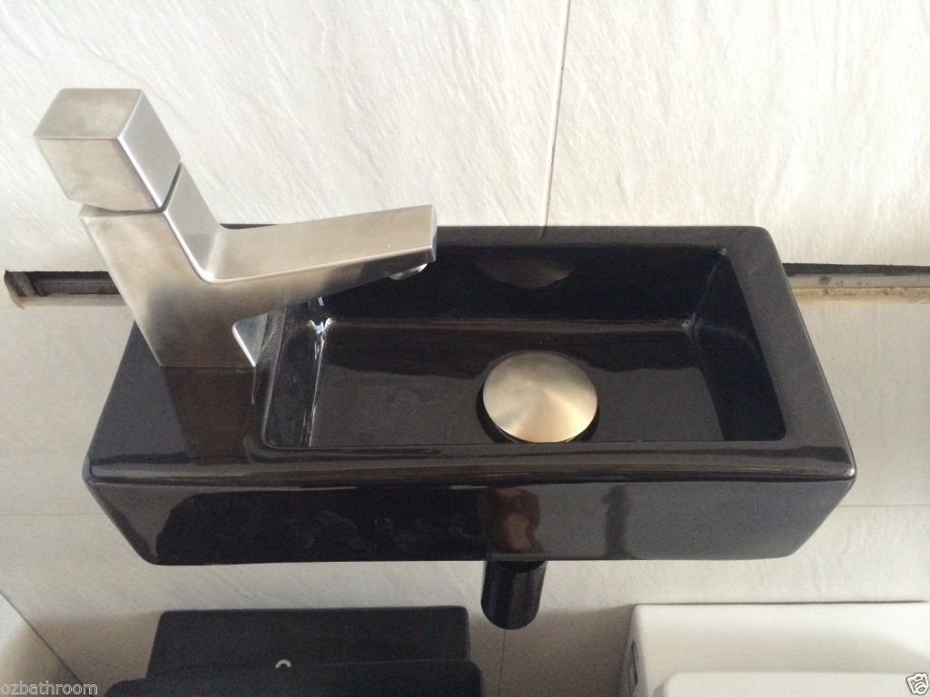 Gloss Black Wall Hung Porcelain Basin 360*180*90