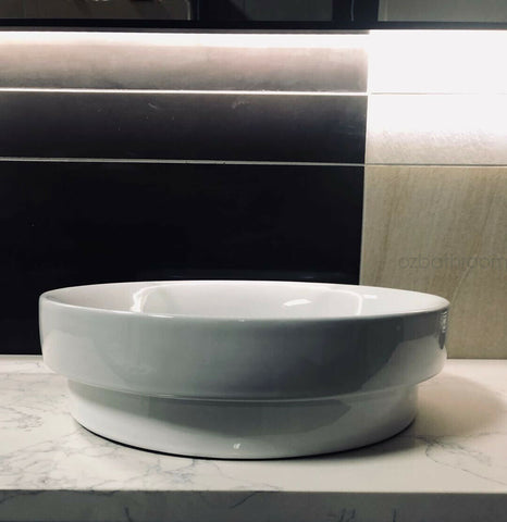 Slim Edge 400mmDIA*120mm Porcelain semi dropin basin