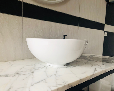 Slim Edge 32cm Full-moon Round Porcelain above counter basin