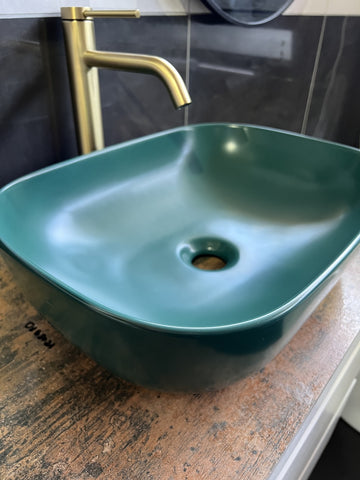 Matt Dark Green 460*320*135 Above Counter top Porcelain Basin Bathroom