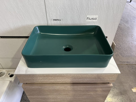 Matt Dark Green 505*340*110 Slim Edge Above Counter top Porcelain Basin Bathroom