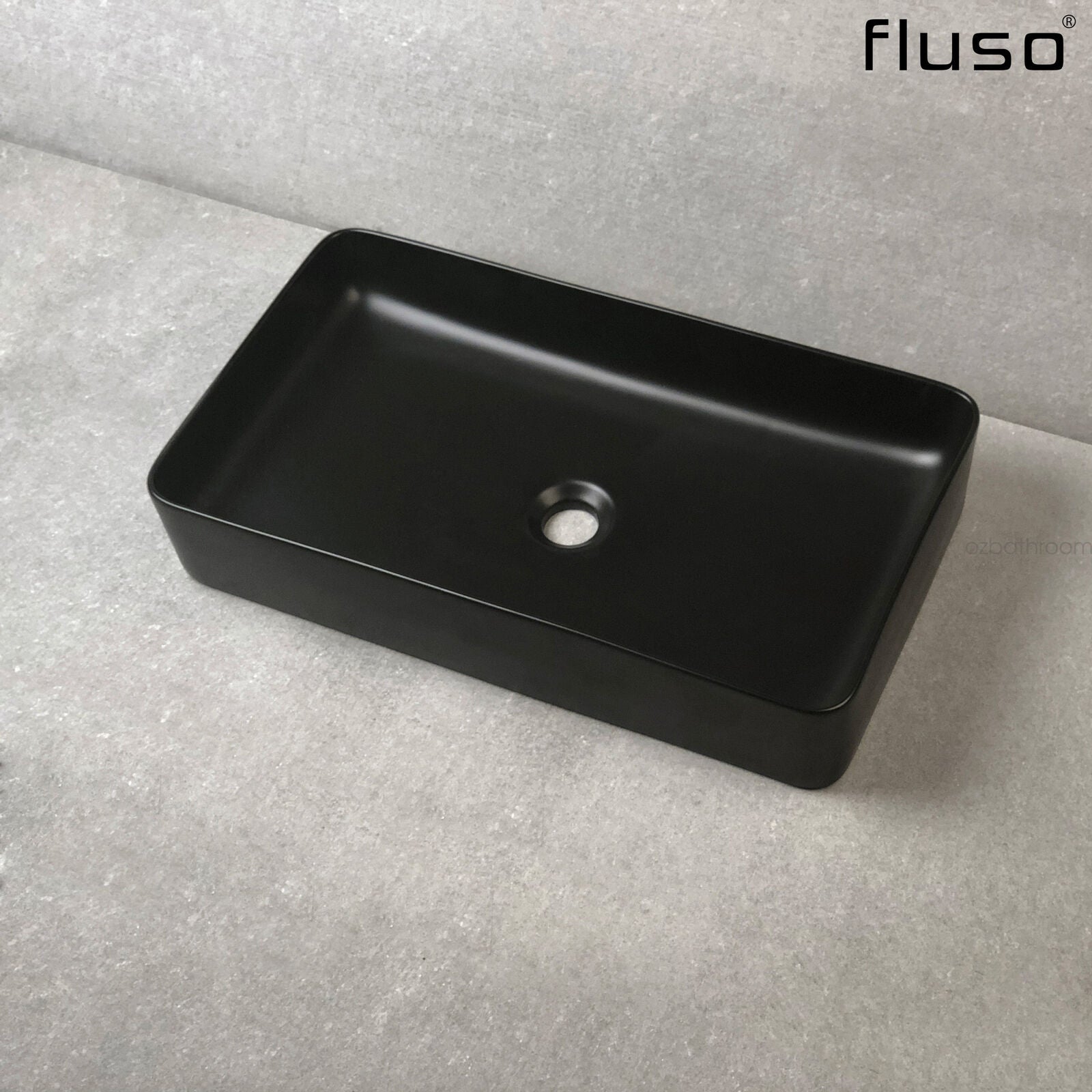 605*350*110mm Matte Black Above Counter Top Porcelain Basin Bathroom Vanity