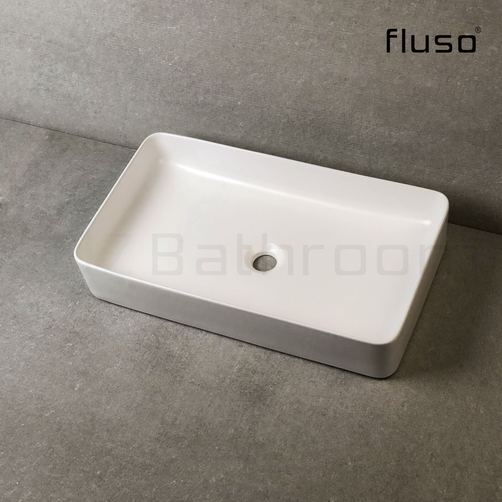 605*350*110mm Matte white Above Counter Top Porcelain Basin Bathroom Vanity