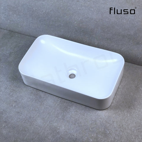 600*345*135 mm Matte white Above Counter Top Porcelain Basin Bathroom Vanity