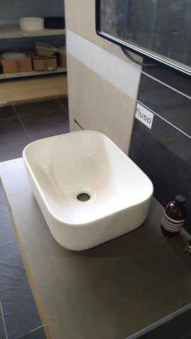 400*300*140mm Matte white Above Counter Top Porcelain Basin Bathroom Vanity
