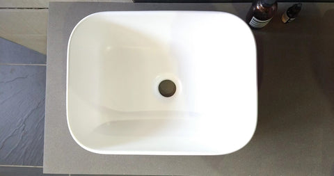 400*300*140mm Matte white Above Counter Top Porcelain Basin Bathroom Vanity